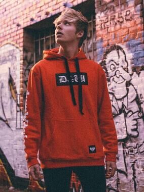Sam Goldbach Red Dumb & Wise Hoodie Medium Pullover Sweatshirt Streetwear